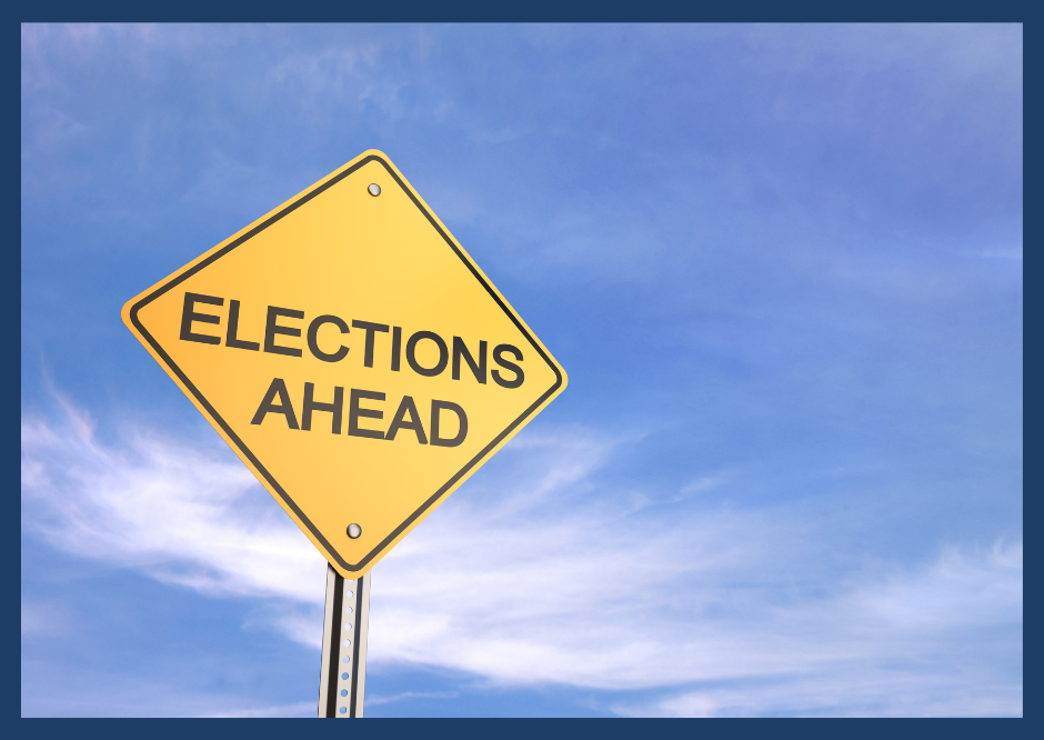 Elections season design showing a sign